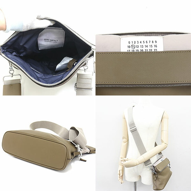 Maison Martin Margiela(マルタンマルジェラ)のメゾン マルジェラ MAISON MARGIELA 5AC ショルダーバッグ レザー/キャンバス グレージュ系 S55WG0215 ナンバリングラベル クラッチ ボディバッグ 新品同様 レディースのバッグ(メッセンジャーバッグ)の商品写真