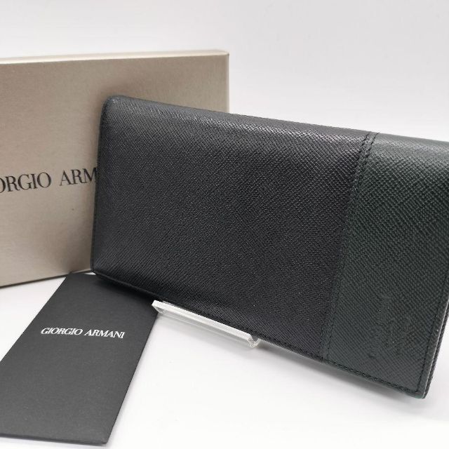 ☆ジョルジオアルマーニ☆GIORGIO ARMANI☆ロゴ付☆高級感ある黒の革