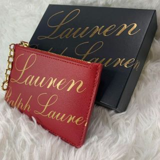 ラルフローレン(Ralph Lauren)の新品未使用箱付き ラルフローレン カードケース 小銭入れ 赤金 本革 レザー(コインケース/小銭入れ)