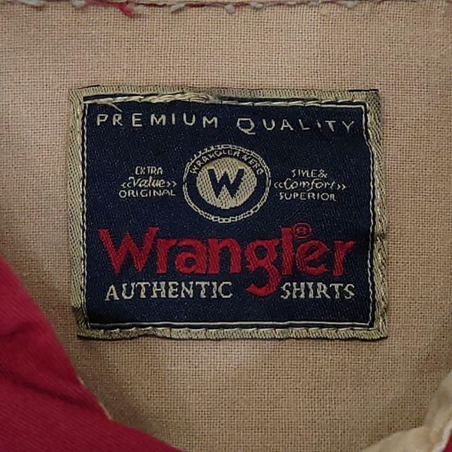 Wrangler(ラングラー)の超ゆるだぼ★ラングラー Wrangler 半袖シャツ コットン100% ボルドー メンズのトップス(シャツ)の商品写真