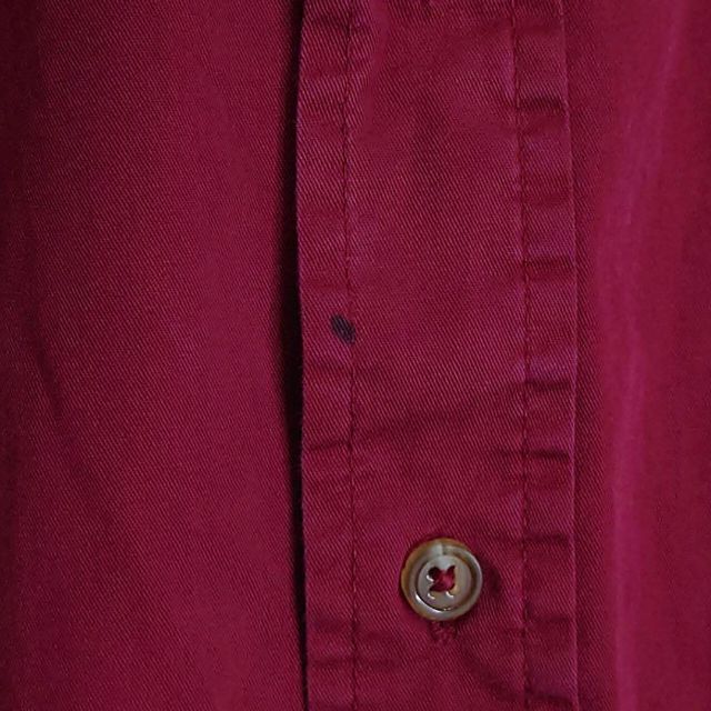 Wrangler(ラングラー)の超ゆるだぼ★ラングラー Wrangler 半袖シャツ コットン100% ボルドー メンズのトップス(シャツ)の商品写真