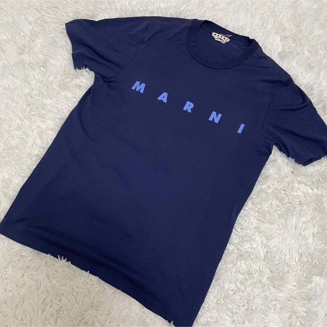 Marni(マルニ)のマルニ MARNI 2020AW ロゴ Tシャツ ブルー ネイビー 46 メンズのトップス(Tシャツ/カットソー(半袖/袖なし))の商品写真