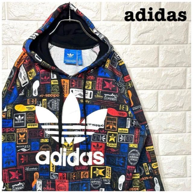 adidas - 総柄☆アディダス adidas デカロゴパーカー プルオーバー