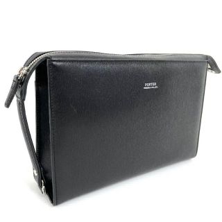 PORTER - 美品 ポーター クラッチバッグ レザー 本革 2way 黒 セカンド