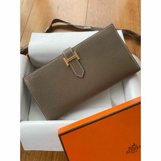 エルメス(Hermes)のエルメス　新品未使用　ベアンスフレ　エトゥープ　シェーブル素材　B刻印(財布)