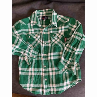 コンバース(CONVERSE)の美品　converse コンバースチェックシャツ　120サイズ　グリーン(Tシャツ/カットソー)