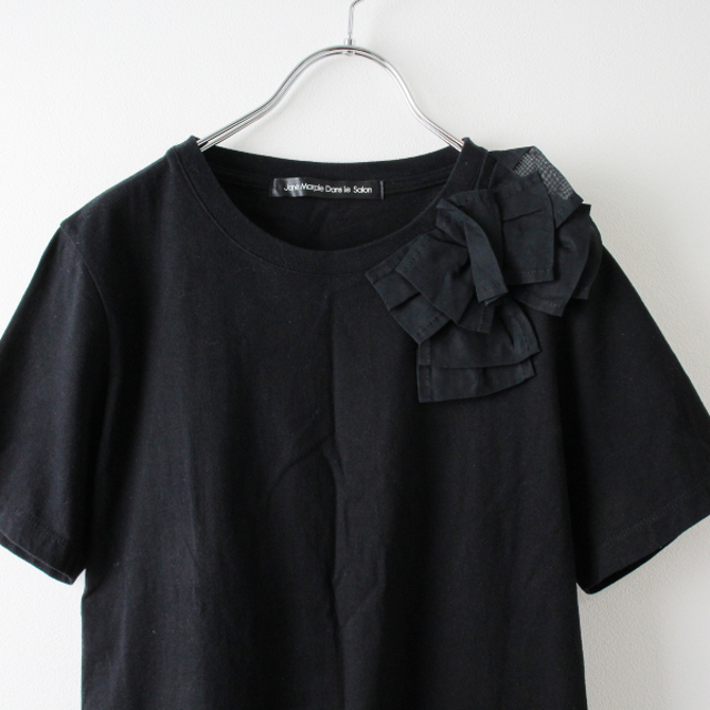 2020SS Jane Marple Dans Le Salon ジェーンマープル ドンルサロン リボン装飾 Tシャツ M/ブラック【2400013323598】
