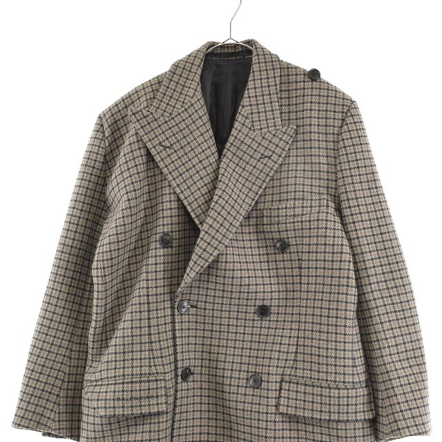 BALENCIAGA バレンシアガ チェック ダブルプレスト チェスターコート グレー 492059