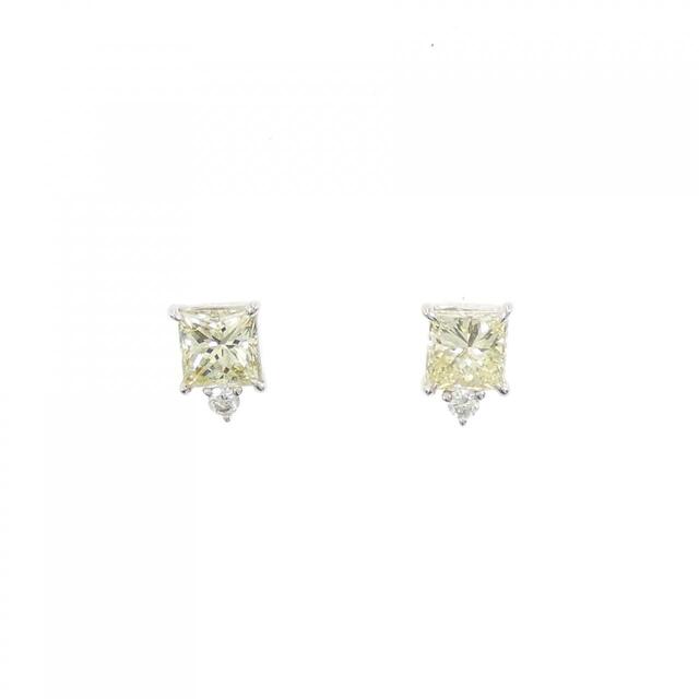 PT ダイヤモンド ピアス 0.563CT 0.565CT LY VVS2-VS2 ファンシーカット