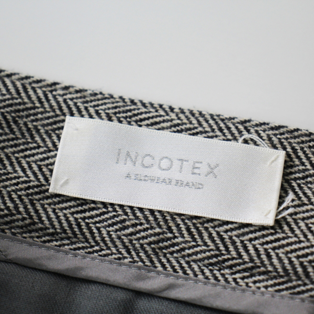 INCOTEX(インコテックス)のINCOTEX インコテックス ウール ヘリンボーン パンツ 40/チャコール ボトムス【2400013313261】 レディースのパンツ(カジュアルパンツ)の商品写真