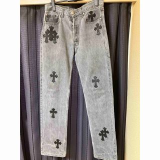 クロムハーツ(Chrome Hearts)の国内正規品 クロムハーツ リーバイス ５０１ブラックデニムパンツ ３１(デニム/ジーンズ)