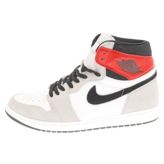 ナイキ(NIKE)のNIKE ナイキ AIR JORDAN1 HIGH OG LIGHT SMOKE GREY エアジョーダン1 ライトスモーク ハイカットスニーカー ホワイト/レッド 555088-126 US14/32cm(スニーカー)