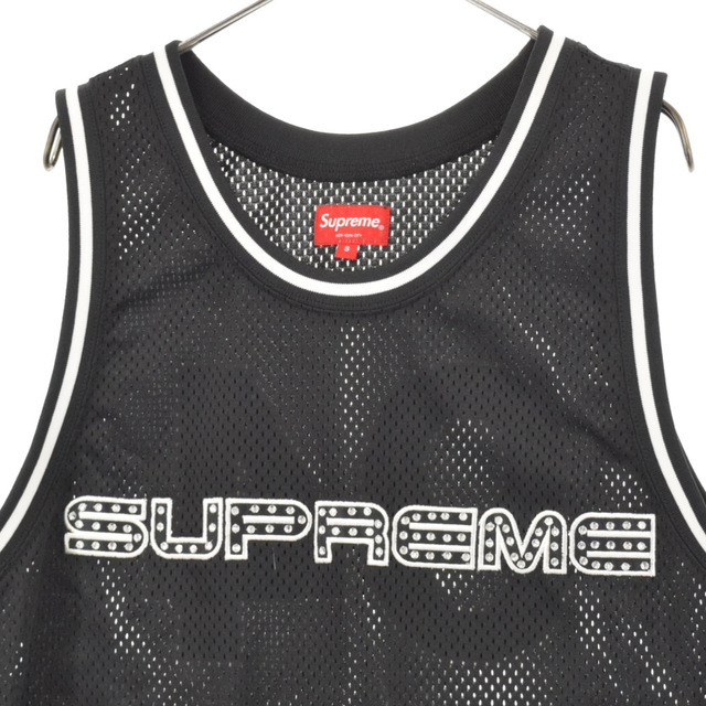 Supreme(シュプリーム)のSUPREME シュプリーム 19SS Rhinestone Basketball Jersey ラインストーンバスケットボールジャージー メッシュタンクトップ ナンバリング ブラック メンズのトップス(タンクトップ)の商品写真