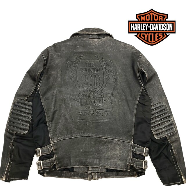 90周年限定モデル◇HARLEY-DAVIDSON◇レザーコンビライダース617