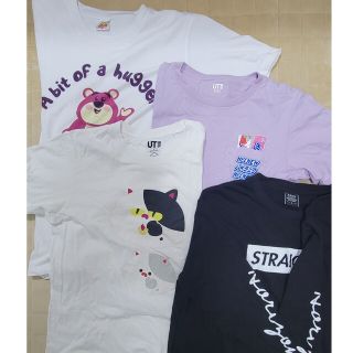 ユニクロ(UNIQLO)の女児Tシャツ4枚組 S~L(M相当だと思います)(Tシャツ(半袖/袖なし))