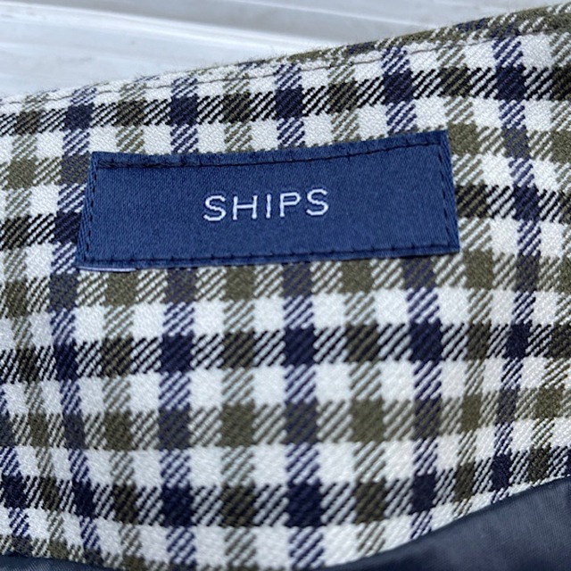 SHIPS(シップス)の美品　SHIPS シップス　ワイドパンツ　カーキ　ネイビー　白　36 レディース レディースのパンツ(カジュアルパンツ)の商品写真