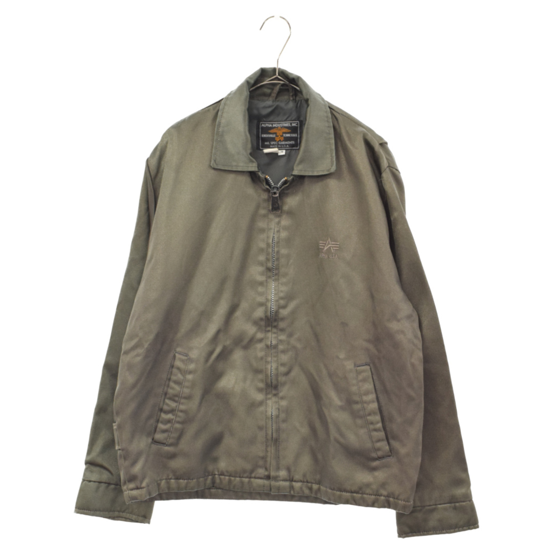 ALPHA INDUSTRIES アルファ インダストリーズ MIL SPEC GARMENTS ミリタリー ジップアップ ロゴ ジャケット カーキ