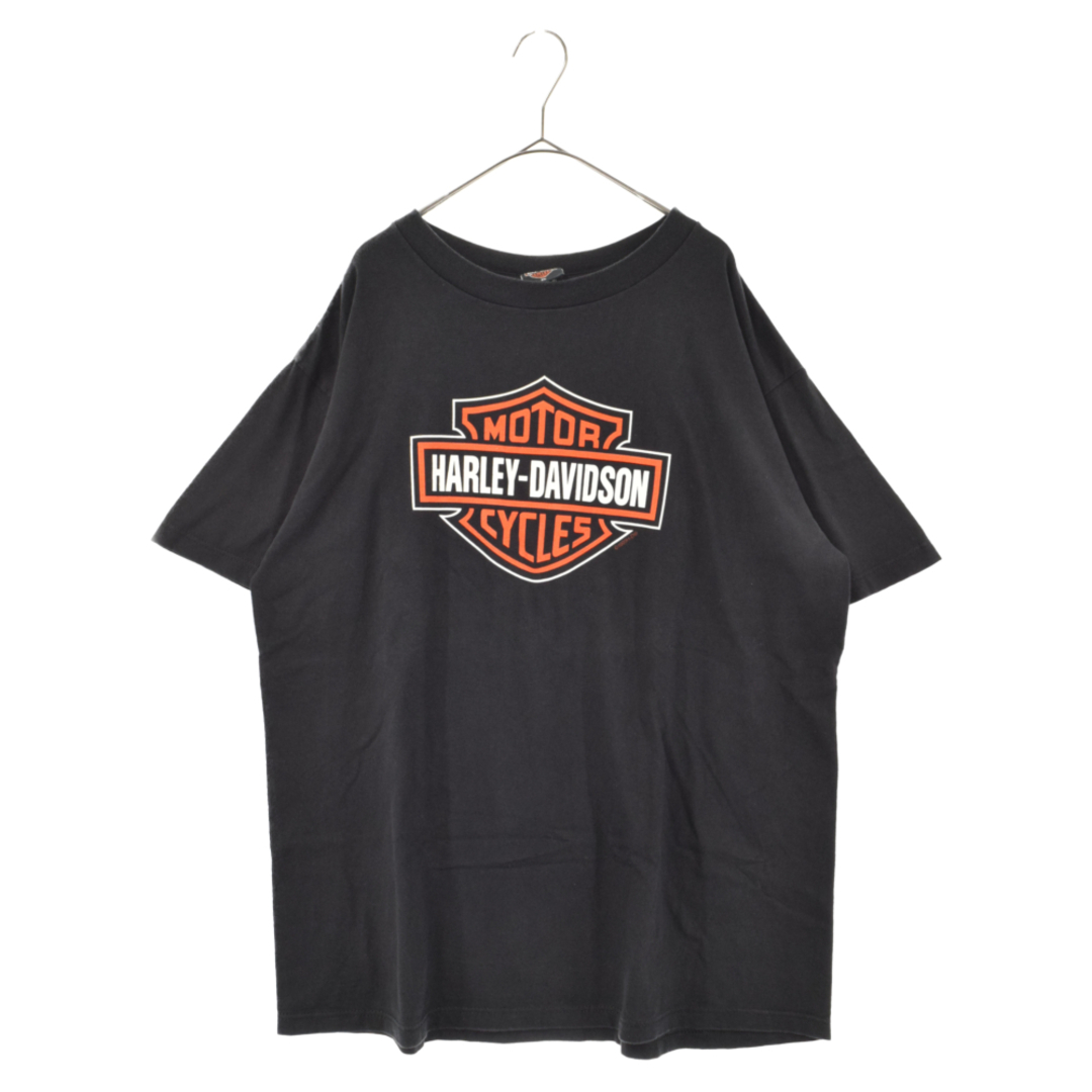 VINTAGE ヴィンテージ Harley Davidson motorcycles SEA COAST N.H ロゴプリント半袖Tシャツ ブラック