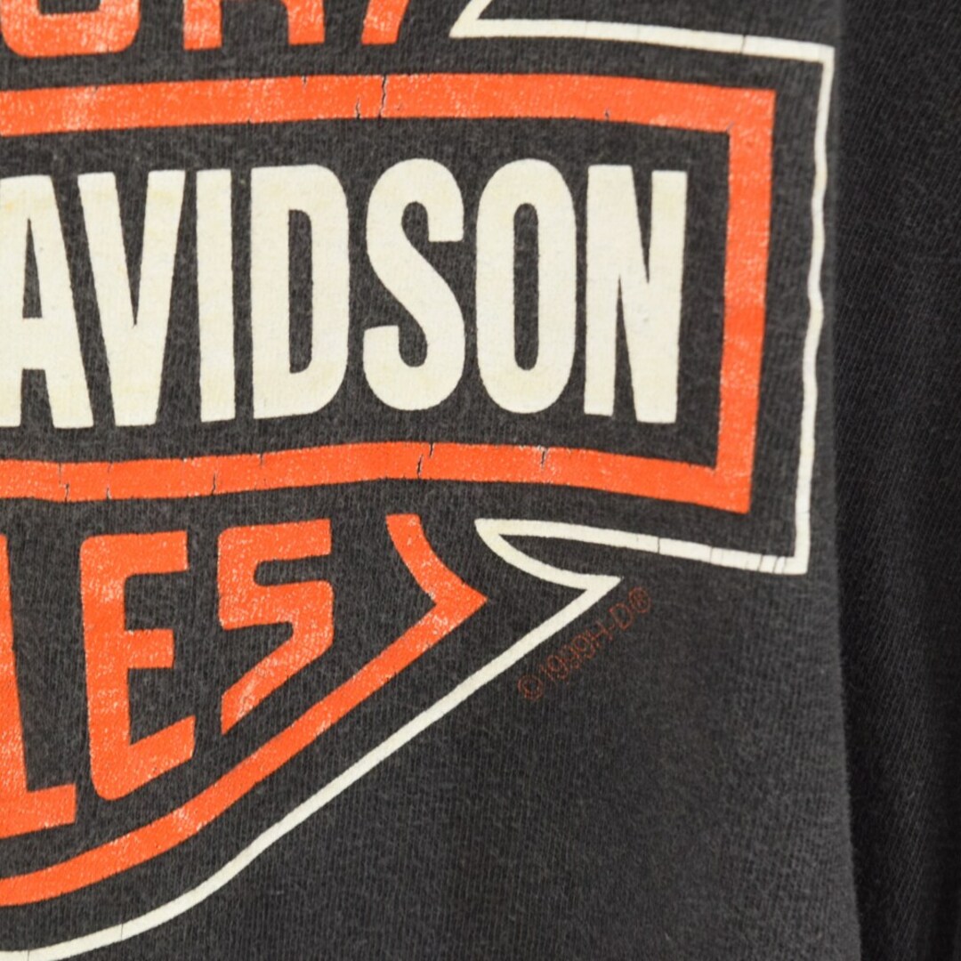 VINTAGE ヴィンテージ Harley Davidson motorcycles CHICAGO シカゴ クラシックロゴ プリント半袖Tシャツ ブラック