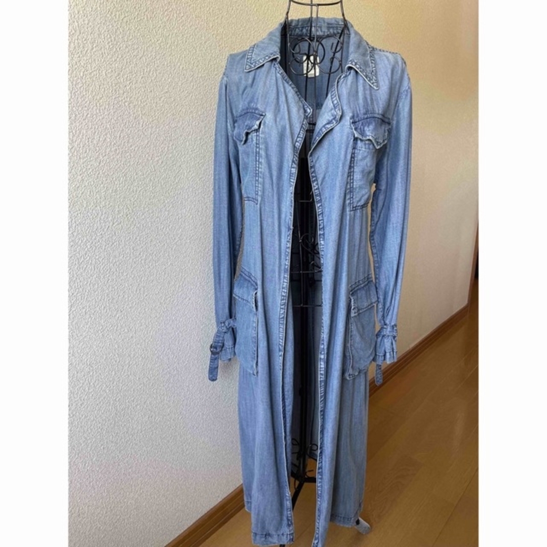 GAP GAP ギャップ 薄いデニム生地ロングコート Sサイズの通販 by ポット