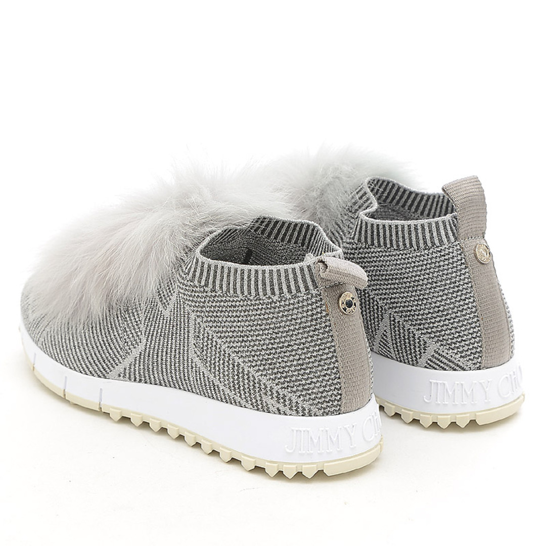 JIMMY CHOO - ジミーチュウ NORWAY スニーカー ニット/ファー シルバー