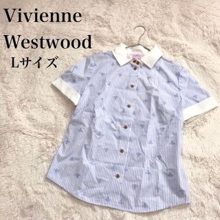 ヴィヴィアンウエストウッド(Vivienne Westwood)の大きいサイズ L 美品 Vivienne Westwood オーブ柄 シャツ(Tシャツ(半袖/袖なし))