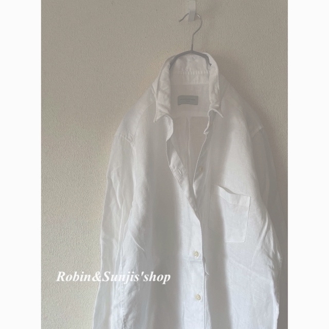 Deuxieme Classe White linen Wash shirt - シャツ/ブラウス(長袖/七分)