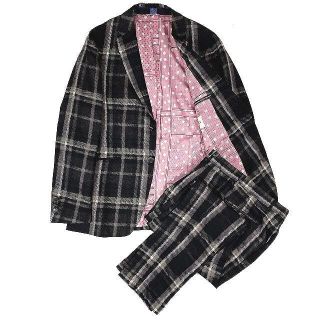 エトロ(ETRO)の美品 エトロ スーツセットアップ チェック柄 裏ドット柄総柄 春夏用 2B(スーツジャケット)