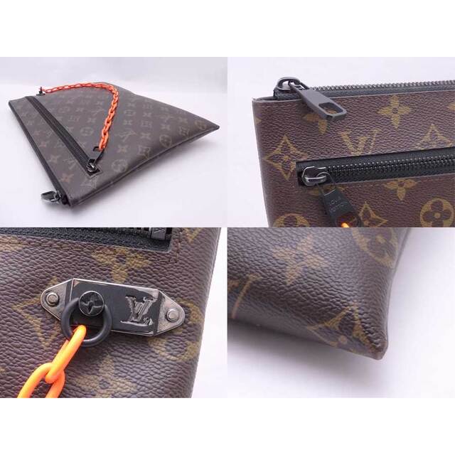 LOUIS VUITTON(ルイヴィトン)のルイ ヴィトン LOUIS VUITTON クラッチバッグ モノグラム ポシェット A4 モノグラムキャンバス ブラウンｘオレンジ メンズ M44484 送料無料【中古】 e53551a メンズのバッグ(セカンドバッグ/クラッチバッグ)の商品写真