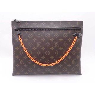 ルイヴィトン(LOUIS VUITTON)のルイ ヴィトン LOUIS VUITTON クラッチバッグ モノグラム ポシェット A4 モノグラムキャンバス ブラウンｘオレンジ メンズ M44484 送料無料【中古】 e53551a(セカンドバッグ/クラッチバッグ)