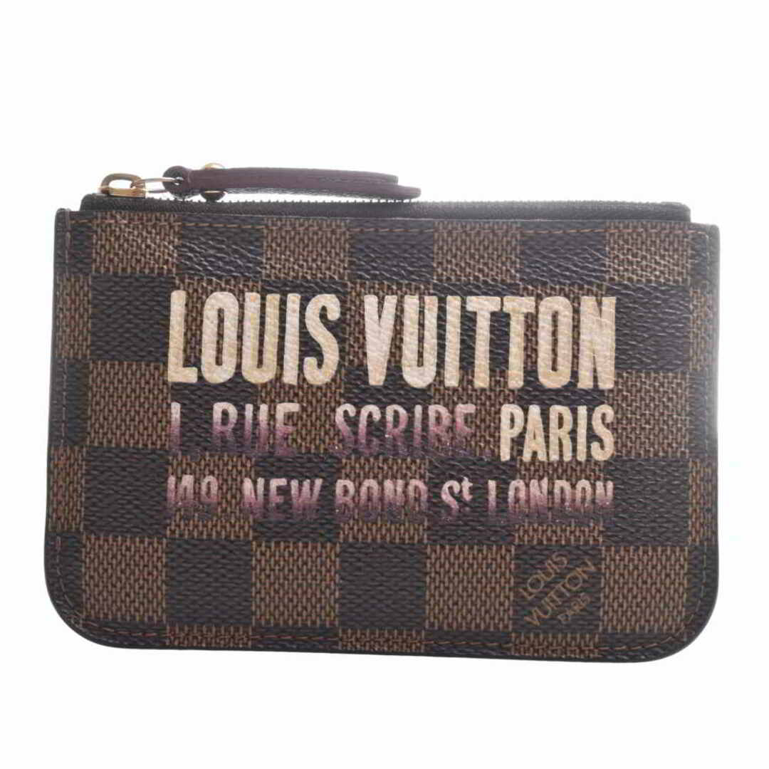 LOUIS VUITTON ルイヴィトン ダミエ ポシェットクレ キーリング付き コインケース N63094 ブラウン PVC by