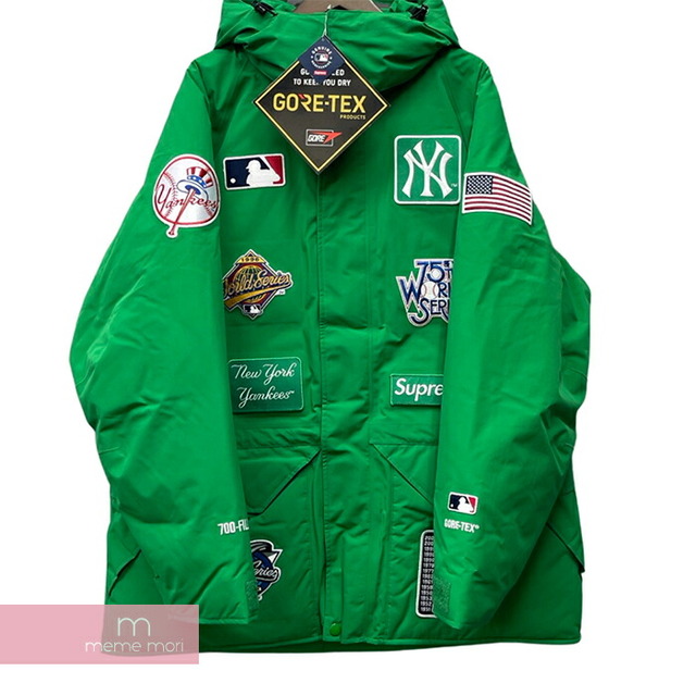 Supreme×New York Yankees 2021AW GORE TEX 700-Fill Down Jacket  シュプリーム×ニューヨークヤンキース ゴアテックス700フィルダウンジャケットジャケット ブルゾン ロゴパッチ グリーン  サイズL【230516】【新古品】【me04】