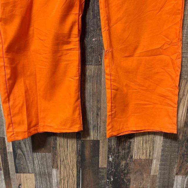 ツナギ プリント 半袖 メンズ オレンジ ワーク XL パンツ 古着 90s メンズのパンツ(その他)の商品写真
