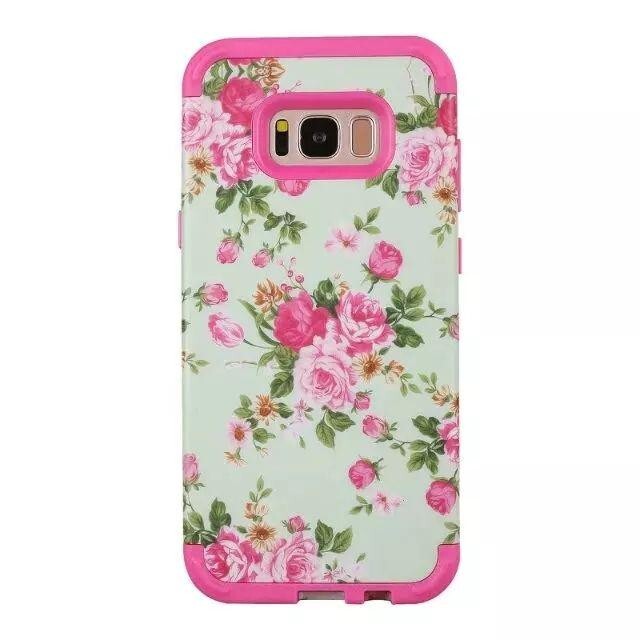 Galaxy S8✨floral pattern × neon pink☘️ スマホ/家電/カメラのスマホアクセサリー(モバイルケース/カバー)の商品写真