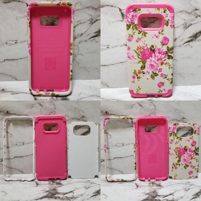 Galaxy S8✨floral pattern × neon pink☘️ スマホ/家電/カメラのスマホアクセサリー(モバイルケース/カバー)の商品写真