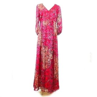 vekada.lt - 18186円 ☆新品☆MAX&Co. 花柄肩リボンシフォンマキシ