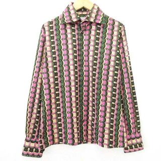 EMILIO PUCCI ブラウス 40(M位) 白系xピンクx黄等(総柄)