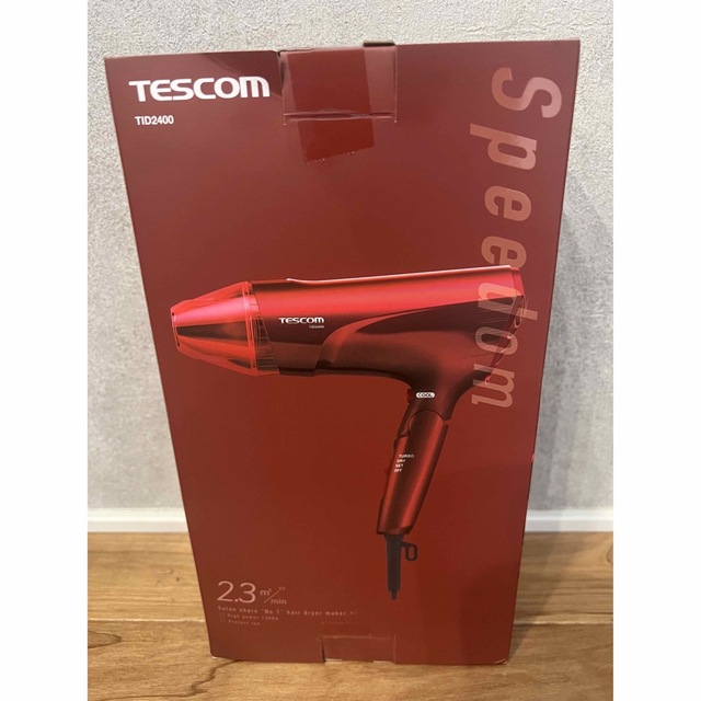 TESCOM(テスコム)の新品☆テスコム　プロテクトイオンヘアドライヤー　レッド　TID2400-R スマホ/家電/カメラの美容/健康(ドライヤー)の商品写真