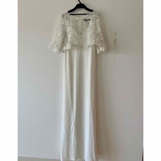 タダシショウジ(TADASHI SHOJI)のタダシショージ新品　花柄レーストッパー付きロングドレス 2way(ウェディングドレス)