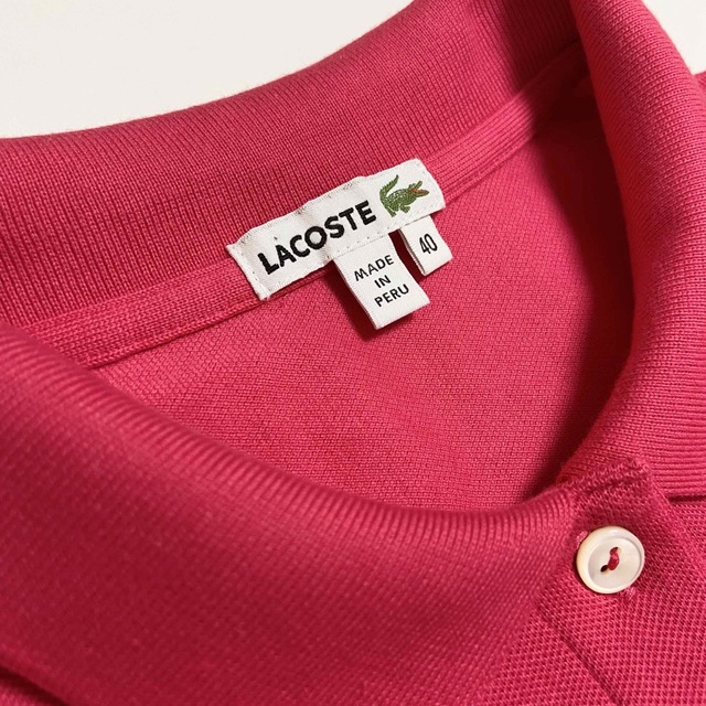 LACOSTE(ラコステ)のラコステ  ポロシャツ 半袖 レディース サイズ40 サーモンピンク レディースのトップス(ポロシャツ)の商品写真