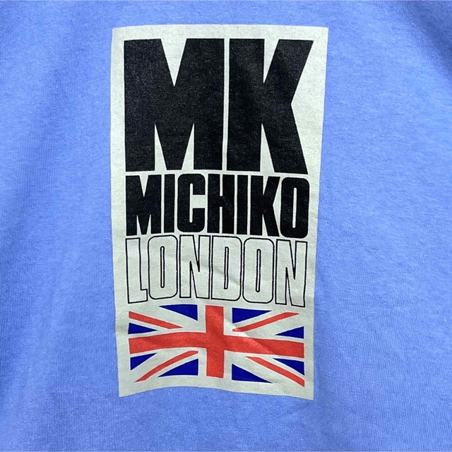 MICHIKO LONDON - MICHIKO LONDON Tシャツ ブルー ロゴ 90s シングル
