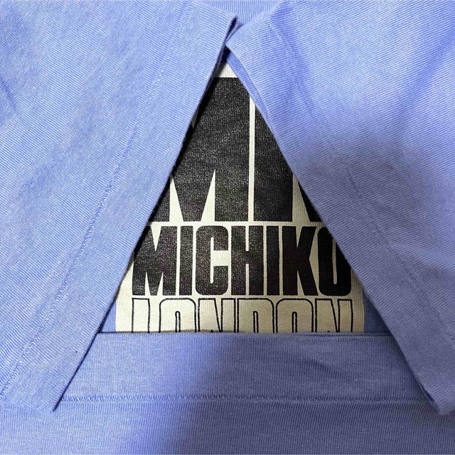 MICHIKO LONDON - MICHIKO LONDON Tシャツ ブルー ロゴ 90s シングル
