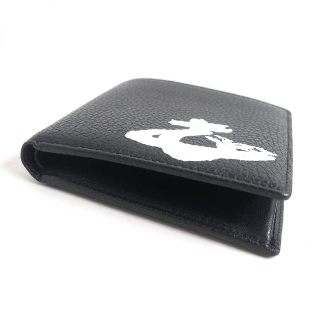 未使用□ヴィヴィアンウエストウッド MELIH MAN WALLET WITH COIN POCKET 51010016 オーブ 二つ折り レザー コンパクトウォレット 黒 伊製 3