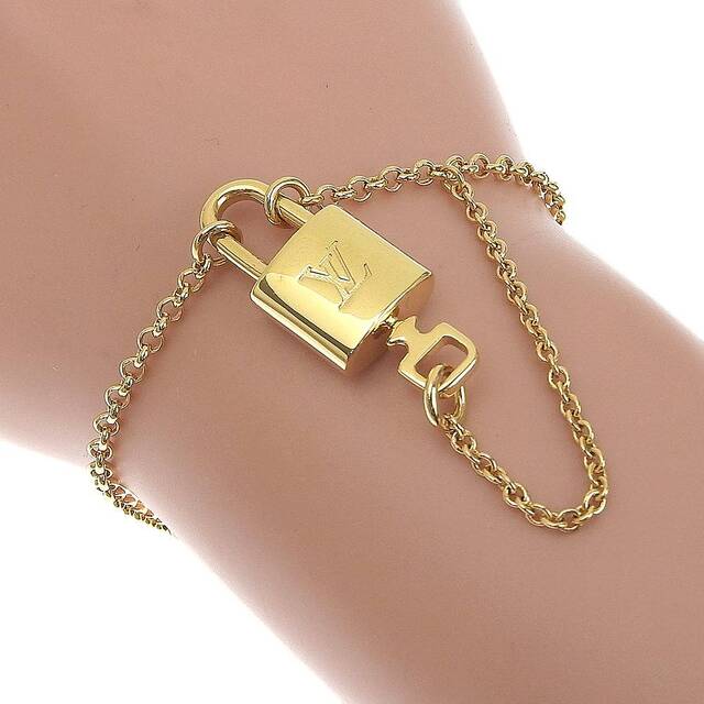 【本物保証】 箱・布袋付 超美品 ルイヴィトン LOUIS VUITTON ブラスレ LV ロッキー ブレスレット カデナ M00563 |  フリマアプリ ラクマ