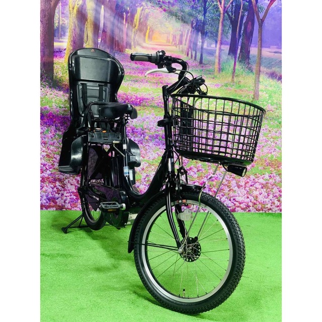 フラワーB ブルーグレイ ☆➁ 5218子供乗せ電動アシスト自転車ヤマハ20