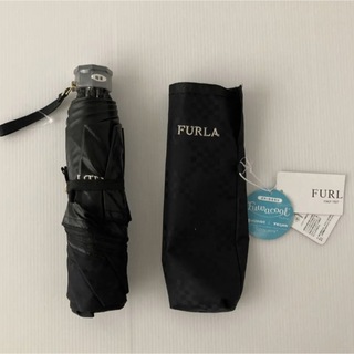 新品⭐️ FURLA フルラ 日傘 フワクール 軽量 折りたたみ傘 黒チェック