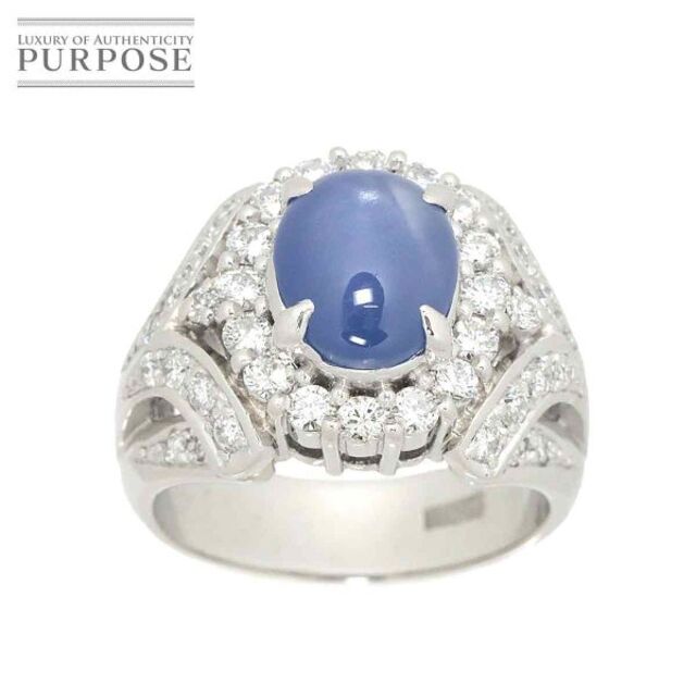 無料発送 スターサファイヤ 11号 リング 4.12ct 90188875 指輪