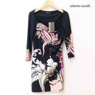 Roberto Cavalli - 極美品 Roberto Cavalli チェーン 花柄 総柄 ミニ丈
