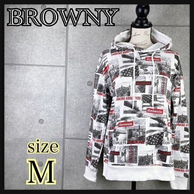 BROWNY(ブラウニー)のBROWNY ブラウニー　メンズ　レディース　ユニセックス　総柄　パーカー レディースのトップス(パーカー)の商品写真