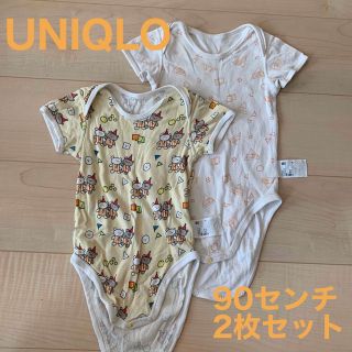 ユニクロ(UNIQLO)のUNIQLO ロンパース　90センチ　2枚セット　半袖(下着)